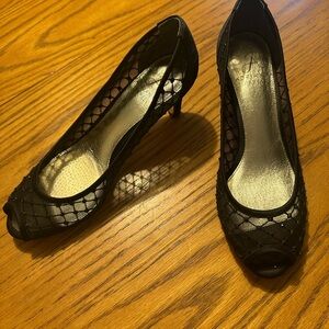 Elegant Black Peep-Toe Heels